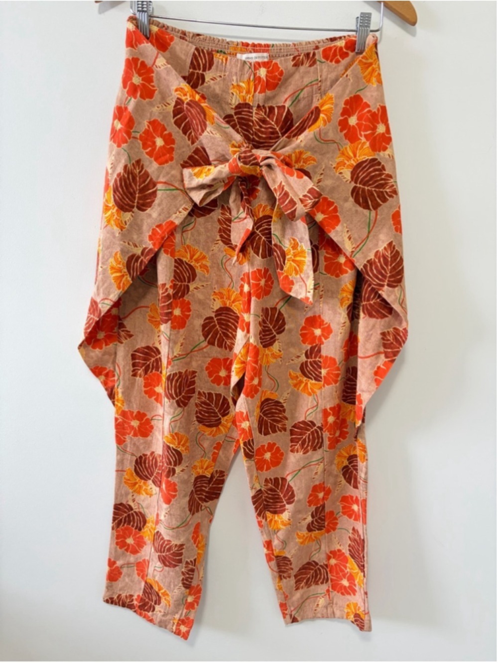 URBAN OUTFITTERS FRIDA LINEN COTTON TAPERED BEACH PANTS Size Small